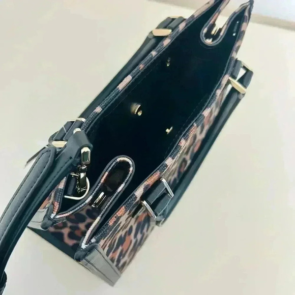 Kate Spade Purse Ellie Spotted Leopard Canvas Small Tote - Picture 10 of 11